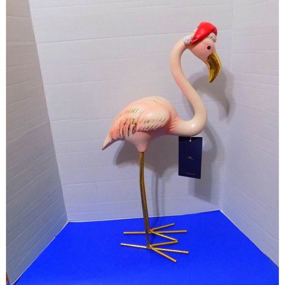 NEW Christmas Tommy Bahama Santa Flamingo Statue Figurine Florida Coastal